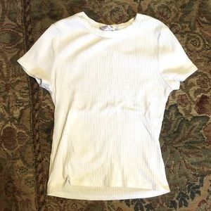 💛(3/15) White ribbed crop top
